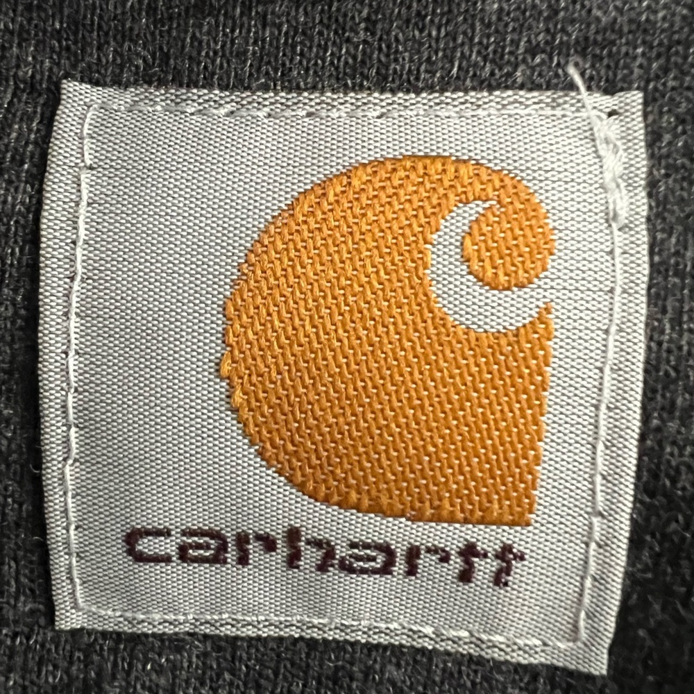 Carhartt Dark Gray Loose Fit Heavyweight T-Shirt with Logo Patch - Picture 3 of 6